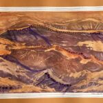 Dunes, watercolour, beads, thread by Lauren McKInley Renzetti